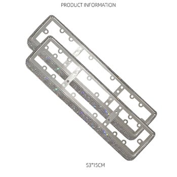 European Russian Μέγεθος 2 τμχ Πλαίσιο πινακίδας άδειας Κάτοχος ετικέτας άδειας αυτοκινήτου Διακοσμητικό φορτηγό όχημα κρυστάλλινο πινακίδα αριθμού γυναικών