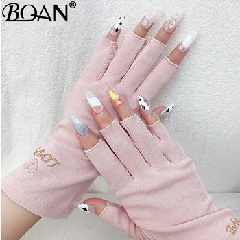 BQAN 1 чифт Анти UV ръкавици за нокти UV Gel Shield Glove Fingerless Manicure Nail Art Tools LED Lamp Nails Sushion Radiation Hand