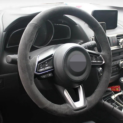 Csúszásmentes fekete autó kormányburkolat Mazda 3 Axela 2017-2018 Mazda 6 Atenza CX-3 CX-5 CX-9 tartozékokhoz