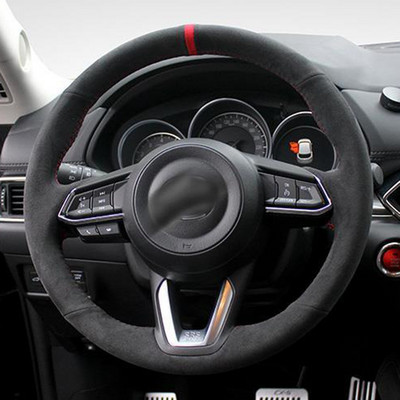Csúszásmentes fekete autó kormányburkolat Mazda 3 Axela 2017-2018 Mazda 6 Atenza CX-3 CX-5 CX-9 tartozékokhoz