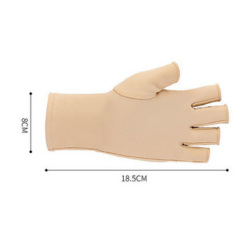 1 чифт нови меки и леки ръкавици за защита от UV радиация без пръсти UV защита LED лампа за сушене на нокти Светлинен инструмент Един размер