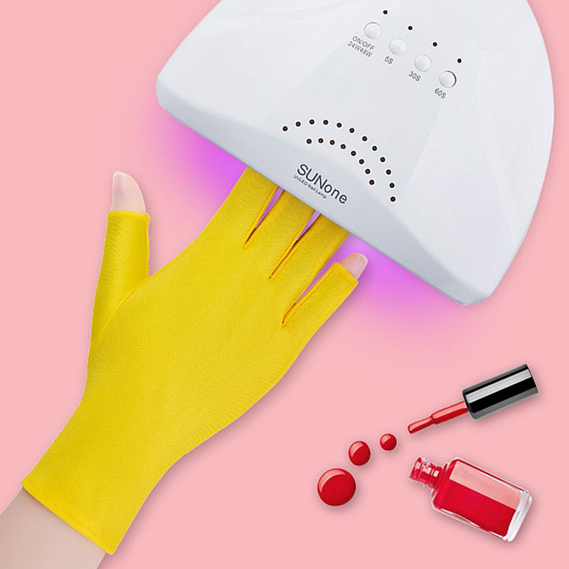 1 par novih mekih i laganih rukavica bez prstiju za zaštitu od UV zračenja UV zaštita LED svjetiljka za sušenje noktiju Svjetlosni alat Jedna veličina