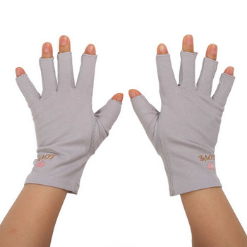 Ръкавици за маникюр UV защита Разтегливи дишащи влакна без пръсти Памучни ръкавици за ноктопластика Лампа за домашен салон