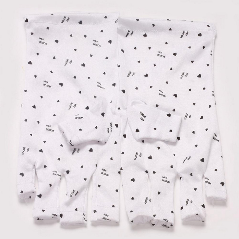 Anti-UV pirštinės, poliesterio pluošto nagų lempos pirštinės, lengvos, apsaugančios rankas, puikios odos priežiūros gelio nagų lempos pirštinės su UV apsauga