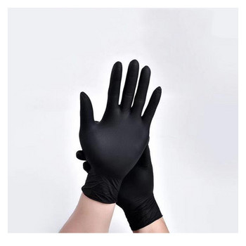 100 Pack Μαύρα γάντια νιτριλίου μίας χρήσης για οικιακό καθαρισμό Εργαλεία ασφάλειας εργασίας Unisex χωρίς λάτεξ αντιστατικά γάντια κηπουρικής