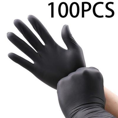 100 опаковки черни нитрилови ръкавици за еднократна употреба за домакинско почистване Инструменти за безопасност при работа Унисекс антистатични градински ръкавици без латекс