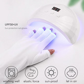 1 pora Anti UV spinduliuotės apsaugos pirštinės UV apsauga pirštinės Nail Art gelis Anti UV pirštinės UV LED lempos nagų džiovintuvas šviesos įrankis
