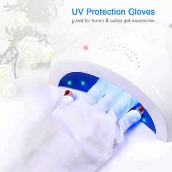 1 чифт ръкавици за защита от ултравиолетови лъчи Ръкавици без пръсти против ултравиолетови лъчи Защитете ръцете от LED UV гел Лампа за сушене на лак за маникюр Инструмент за нокти