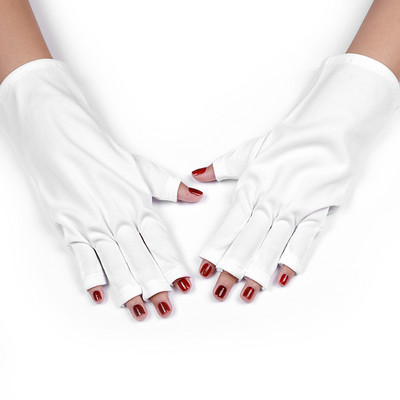 1 ζεύγος γάντια προστασίας από την υπεριώδη ακτινοβολία χωρίς δάχτυλα Anti UV Glove Protect Hands from UV Gel βερνίκι νυχιών Λάμπα στεγνώματος Εργαλείο μανικιούρ νυχιών