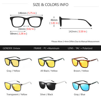 AOWEAR HD поляризирани очила за нощно виждане за жени Квадратни жълти очила за нощно шофиране Слънчеви очила Дамски шофьорски очила Gafas