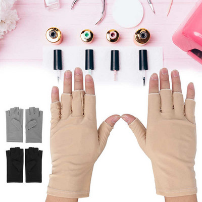 Professional Fiber Cotton Anti UV Gloves Nail Art UV Shield Gloves Manicure Glove Nail Tools