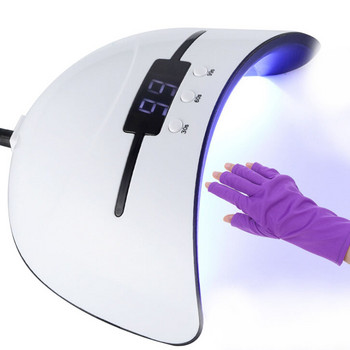 1 Ζεύγος 25/40cm Προστασία με λάμπα UV Light Gel Polish Tips Γάντια νυχιών Εργαλείο Nail Art Αντι-υπεριώδη Γάντια ανοιχτής μύτης