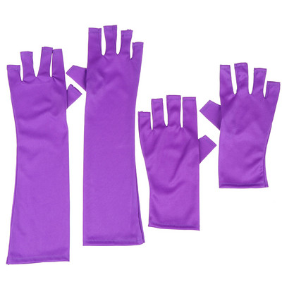 1Pair 25/40cm Protection UV Light Lamp Gel Polish Tips Nail Mittens Tool Nail Art Anti-ultraviolet Open-Toed Gloves