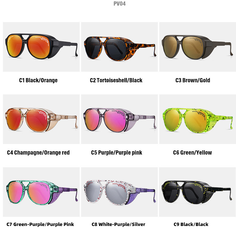 PIT VIPER UV400 Ochelari de soare vintage Bărbați Femei Ochelari de soare retro Ochelari de soare Steampunk Sporturi în aer liber Alergare Ciclism Ochelari