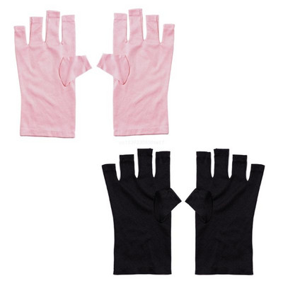 Anti-UV Gloves for Nail Lamp Light Nail-Dryer Protect Hands Salons Use Driving Fingerless Gloves for Woman Anti-UV Dropship