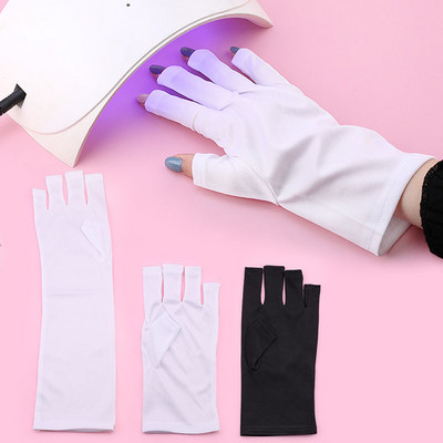 1 чифт Ръкавици за UV защита на ноктите срещу ултравиолетово лъчение Ръкавици с отворени пръсти UV лампа Сушилня за гел лакове за радиатор Инструмент за ноктопластика
