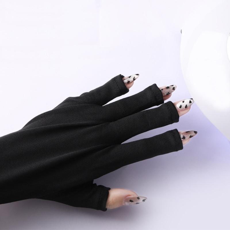 Nail Glove LED lempa Nagų UV apsauginė juoda spinduliuotei atspari pirštinė nagų dailės priemonė