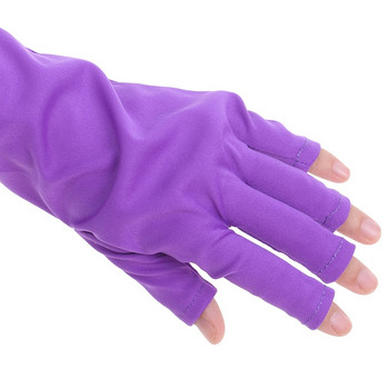 1Ζεύγος 25/40cm Nail Art Αντι-υπεριώδης Γάντια με ανοιχτά δάχτυλα Προστασία με λάμπα UV Light Gel Polish Tips Γάντια νυχιών