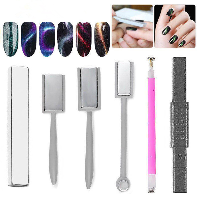 Placă stick magnetică pentru arta unghiilor pentru lac cu gel 9D Ochi de pisică Efect de bandă Formă rotundă pătrată Instrument magnetic puternic pentru unghii