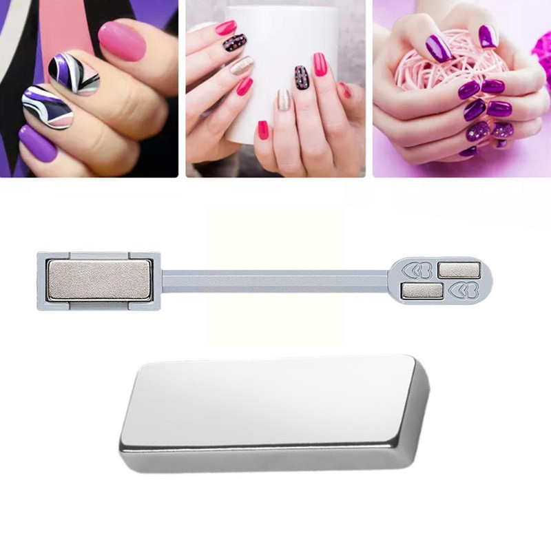 Dvostruka glava Cat Eye Nail Magnet Stick Tools Traka sa zakrivljenim linijama 3D dizajni za lakiranje Gel Nail Art Decor