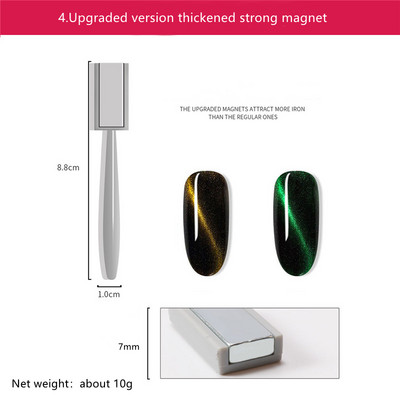 Alati za nokte Mačje oko Magnetski štapić Dvostruka glava Snažan magnet pogodan za mačje oko gel poliranje 3D dizajn Nail Art dekoracija
