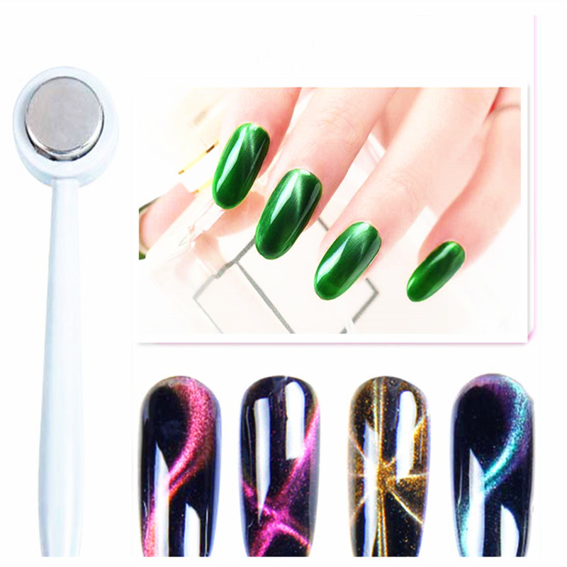 Magnet nou pentru unghii cu două capete Magnet cu gel pentru ochi de pisică pentru lac de unghii Efect de bandă de linie 3D Instrument de stilou magnetic puternic