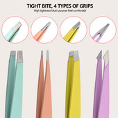 Dispozitiv de tuns sprâncene Pensete pentru îndepărtarea părului Pensetă pentru sprâncene din oțel inoxidabil Pensetă pentru sprâncene înclinată și cu vârf pentru față Machiaj inofensiv Instrument de frumusețe