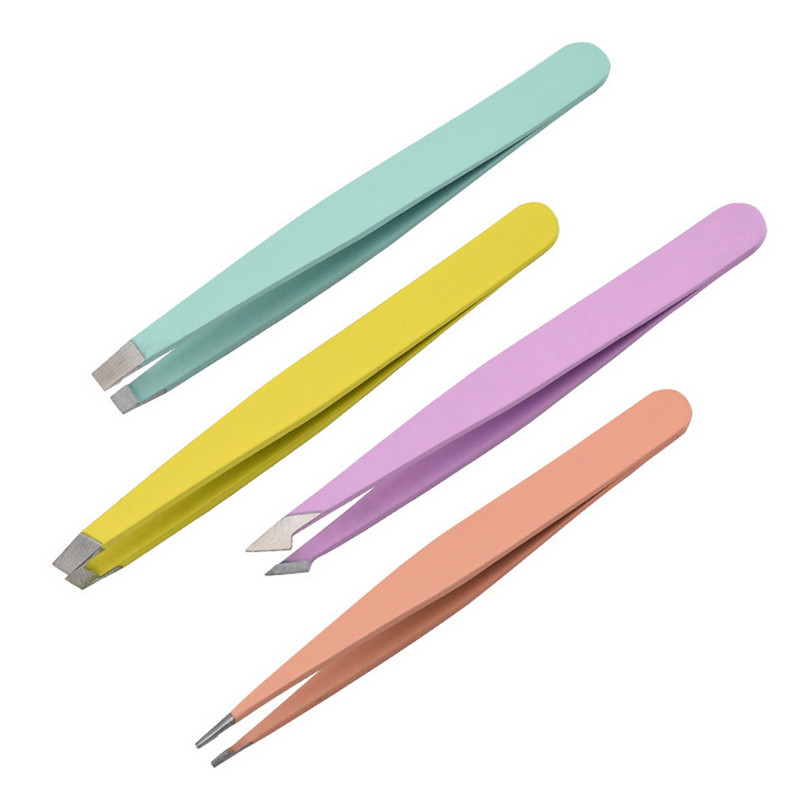 Dispozitiv de tuns sprâncene Pensete pentru îndepărtarea părului Pensetă pentru sprâncene din oțel inoxidabil Pensetă pentru sprâncene înclinată și cu vârf pentru față Machiaj inofensiv Instrument de frumusețe