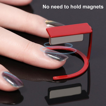 Магнитна скоба за изкуство за нокти Силно магнитна компактна поставка за гел лак с котешко око и безплатно въртене за жени