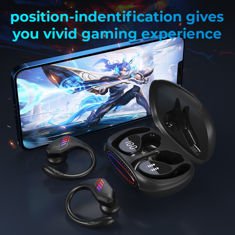 Căști Bluetooth GM5 True Wireless Căști sport TWS Căști rezistente la apă Afișaj LCD Power Display Căști de reducere a zgomotului cu microfon