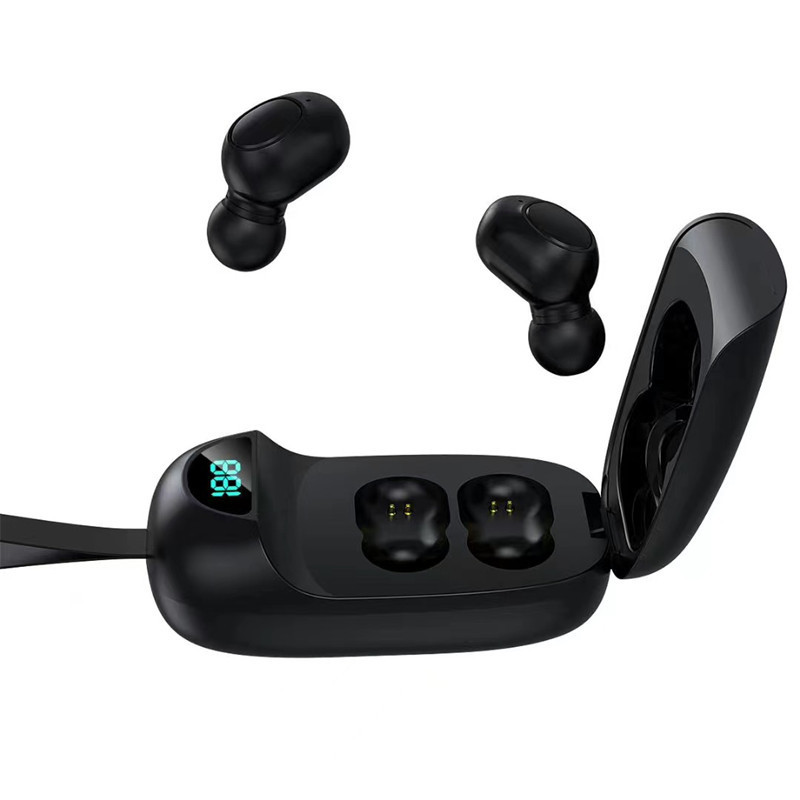 JS25 TWS Căști fără fir stil nou binaural Mini sport Afișaj digital LED inteligent 5.0 Bluetooth HiFi Calitate sunet