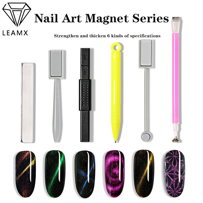 LEAMX Magnet Bar pentru unghii Pix cu magnet pentru ochi de pisică, potrivit pentru lustruirea lacului de unghii, stilou magnetic multifuncțional, instrumente profesionale pentru unghii