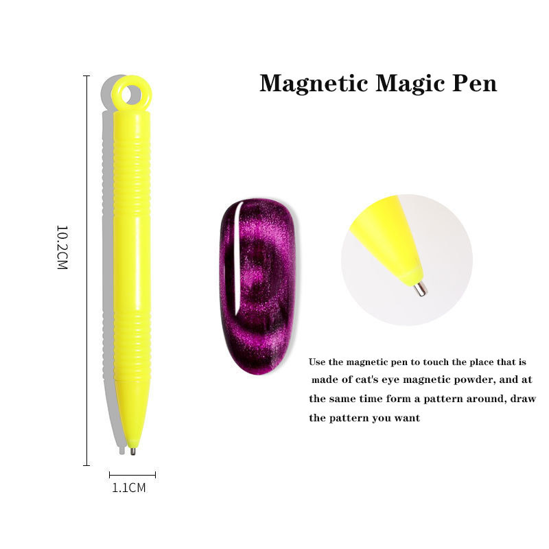 LEAMX Magnet Bar pentru unghii Pix cu magnet pentru ochi de pisică, potrivit pentru lustruirea lacului de unghii, stilou magnetic multifuncțional, instrumente profesionale pentru unghii