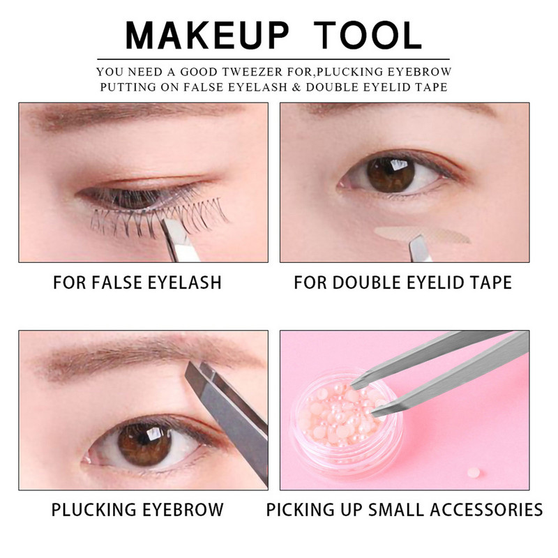 1 bucată pensetă pentru sprâncene din oțel inoxidabil cu perie pieptene clește extensie gene machiaj instrumente de frumusețe pensetă pentru sprâncene