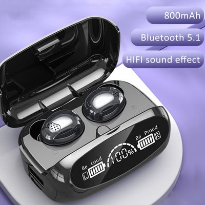 M32 vezeték nélküli Bluetooth fejhallgató kétfülű digitális kijelző nagy érintéssel zajcsökkentés, alacsony késleltetésű TWS Bluetooth fejhallgató