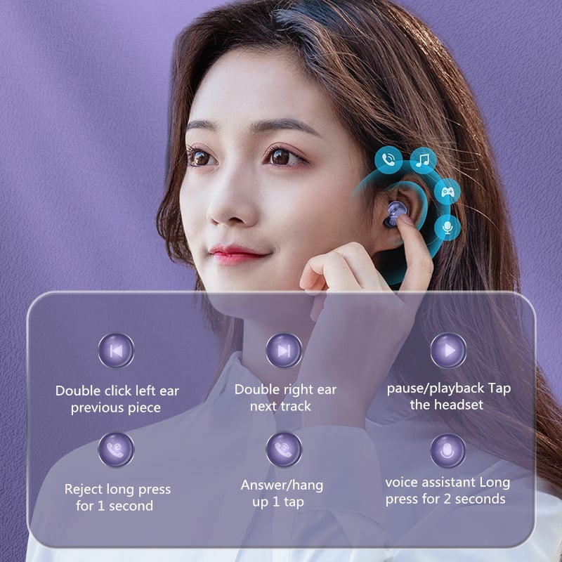 M32 vezeték nélküli Bluetooth fejhallgató kétfülű digitális kijelző nagy érintéssel zajcsökkentés, alacsony késleltetésű TWS Bluetooth fejhallgató