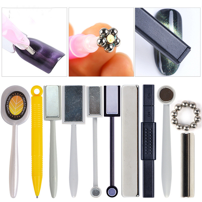 Nail Art Cat Eyes Magnet Strong Effect Stick Board Εργαλείο πολλαπλών χρήσεων Nail Gel Polish Curved 3D Line Strip Effect Magnetic Pen