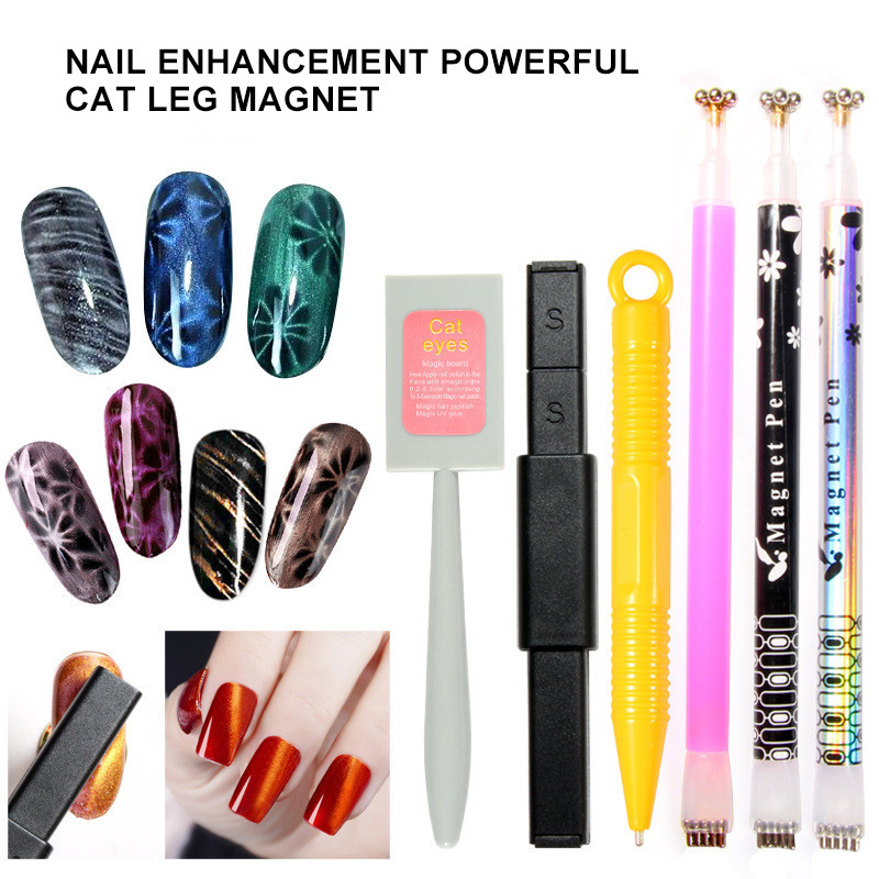 Nail Art Cat Eyes Magnet Strong Effect Stick Board Εργαλείο πολλαπλών χρήσεων Nail Gel Polish Curved 3D Line Strip Effect Magnetic Pen