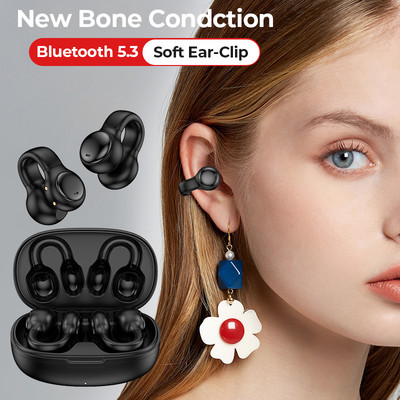 ΝΕΑ ακουστικά Bluetooth 5.3 Bone Conduction Ασύρματα ακουστικά Αθλητικά αδιάβροχα ακουστικά με ακουστικό μείωσης θορύβου μικροφώνου