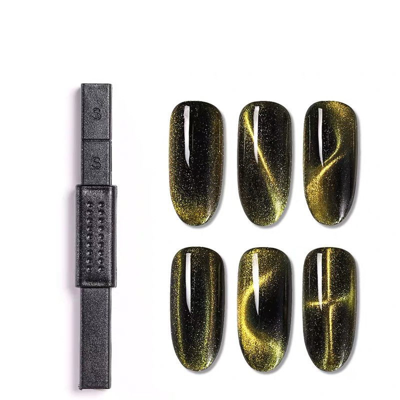 Alati za manikuru za nokte Crni magnetski štapić Višenamjenski alat za lak za nokte Cat Eye Polish Cross Liner Magnetna naljepnica