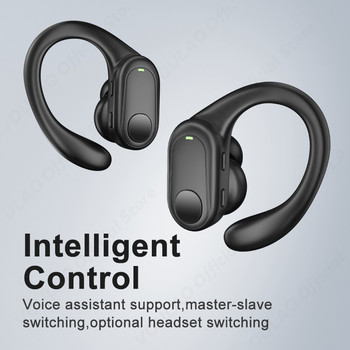 VOULAO TWS Bluetooth 5.3 Ακουστικά με ασύρματα ακουστικά μικροφώνου HiFi Stereo Ear Hook Ακουστικά Μείωση θορύβου Αδιάβροχα ακουστικά