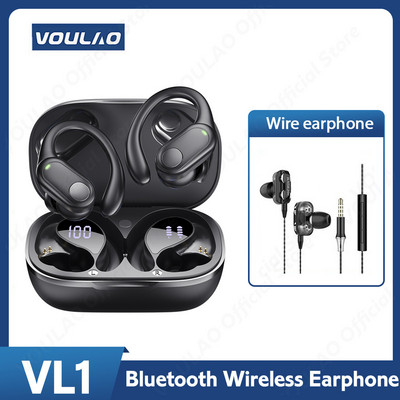 Căști VOULAO TWS Bluetooth 5.3 CU microfon Căști fără fir HiFi Stereo cârlig pentru ureche Căști cu reducere a zgomotului Căști rezistente la apă