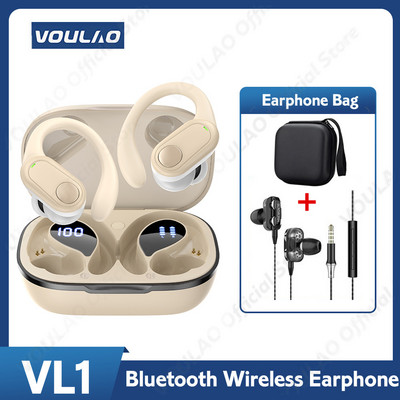 Căști VOULAO TWS Bluetooth 5.3 CU microfon Căști fără fir HiFi Stereo cârlig pentru ureche Căști cu reducere a zgomotului Căști rezistente la apă