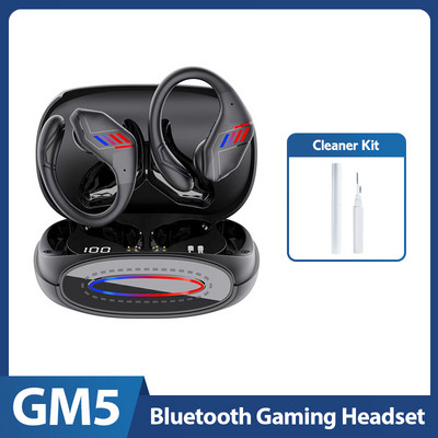 Căști fără fir GM5 Căști pentru jocuri Căști Bluetooth 5.3 Căști sport HiFi Căști rezistente la apă cu reducere a zgomotului Fără întârziere cu microfon
