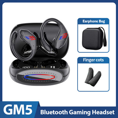 Căști fără fir GM5 Căști pentru jocuri Căști Bluetooth 5.3 Căști sport HiFi Căști rezistente la apă cu reducere a zgomotului Fără întârziere cu microfon