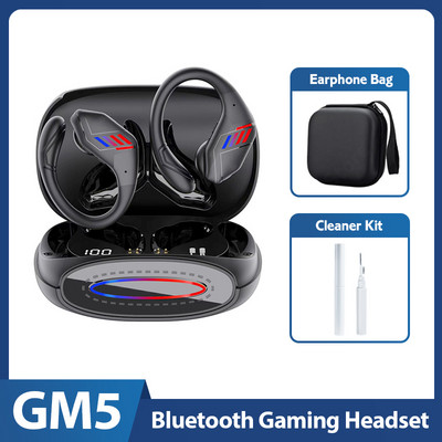 Căști fără fir GM5 Căști pentru jocuri Căști Bluetooth 5.3 Căști sport HiFi Căști rezistente la apă cu reducere a zgomotului Fără întârziere cu microfon