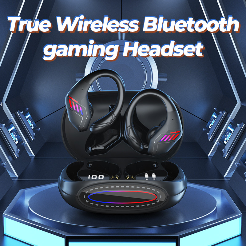 Căști fără fir GM5 Căști pentru jocuri Căști Bluetooth 5.3 Căști sport HiFi Căști rezistente la apă cu reducere a zgomotului Fără întârziere cu microfon