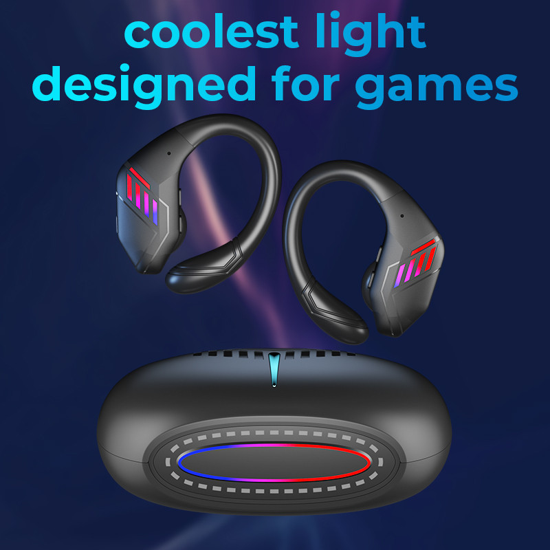 Căști fără fir GM5 Căști pentru jocuri Căști Bluetooth 5.3 Căști sport HiFi Căști rezistente la apă cu reducere a zgomotului Fără întârziere cu microfon