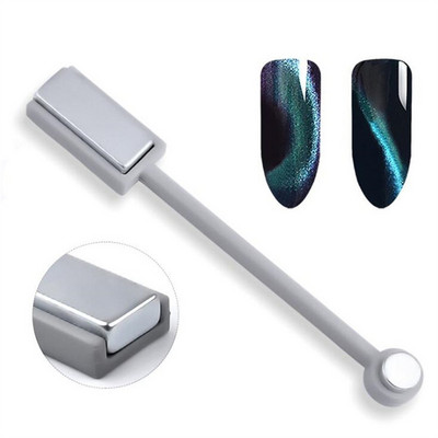 Macskaszem mágnes eszközök egy dupla fejű macskaszem zselé mágnes stick ívelt vonalú csík 3D minták lakk gél körömdíszítéshez