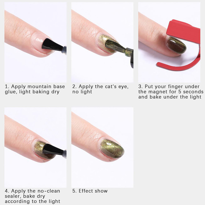 Cat Magnetic Stick 3D akių klijų pritraukimo plokštelė UV gelio linijos juostelė Daugiafunkcinė nagų dailės magnetinė lentų laikiklis Nagų dailės įrankiai 